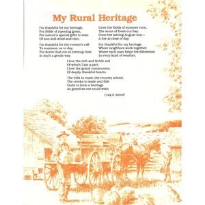 My Rural Heritage Craig E Sathoff 1980s Poem Retro Kitsch Wall Art SE6